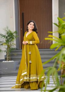trendy Mustard Kurta Set with Dupatta