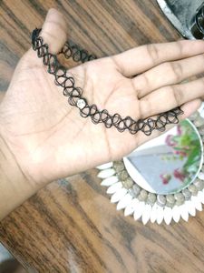Black Choker with Metal earring