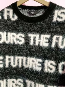 Fluffy Text Sweater