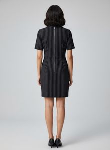 Pinstripe Zip-Up Mini Dress
