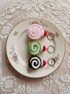 Handmade Crochet Cake Keychain🍥 only one