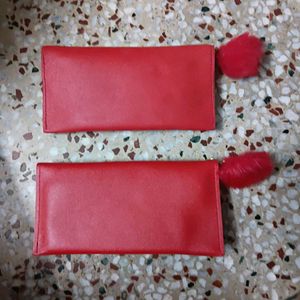Red Embellished Wallets