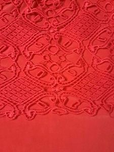 Chic Coral Lace Shift Dress