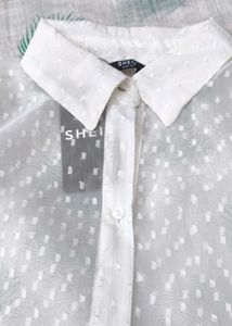Sheer Dot Button-Up Shirt