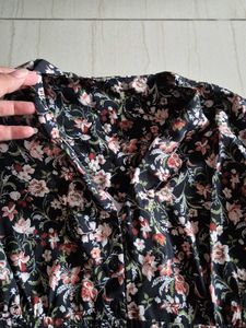 Floral Print Flared Sleeve Dress