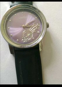 Classic Black Leather Strap Watch