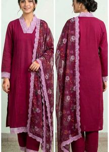 Elegant Maroon Kurta Set with Dupatta