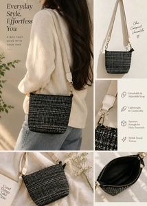 Chic Tweed Crossbody Bag