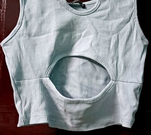 Ribbed Cut-Out Tank Top
