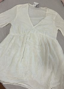 White textured tunic Dress/Top
