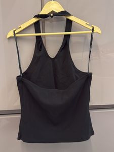 Black Ribbed Halter Neck Top