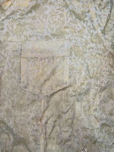 Yellow Embroidered Short Sleeve Blouse