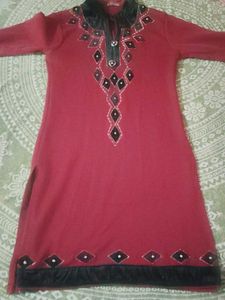 Embellished Red Kurta