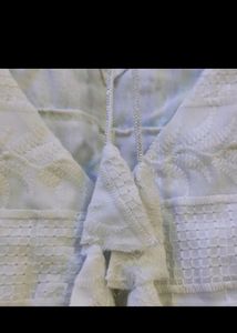 White Chikin Embroidery Blouse