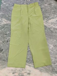 Green Wide Leg Pants Length 37 Inches
