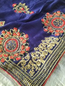 🔥Royal Blue 💙  stone &amp; zari  😱 Silk Saree🔥