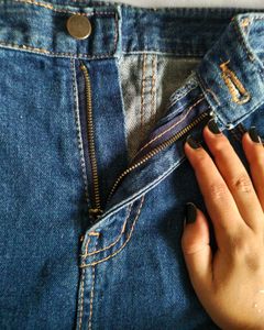 Denim A-Line Midi Skirt
