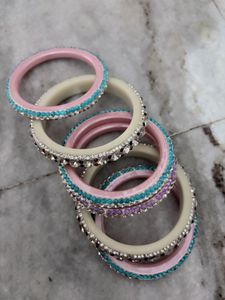 Vibrant Crystal Studded Bangles Set