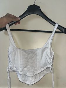 White Corset Crop Top