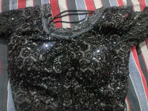 Ready to wear saree with black Sequin Blouse