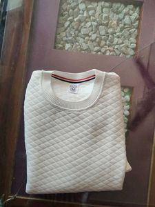 Cream Quilted Sweatshirt