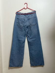 women’s-wide leg blue demin bottoms
