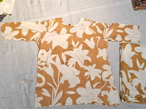 Floral Print Kurta Pant Set