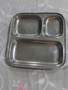 Stainless Steel 3 Compartment Mess Tray (2 pcs)