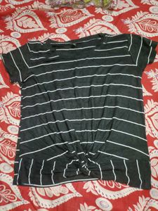 Striped Twist Front T-Shirt
