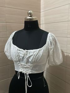 White Broderie Anglaise Corset Top