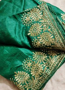 Elegant Emerald Green Saree