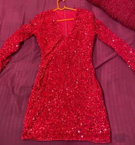 Red Sequin Party Dress