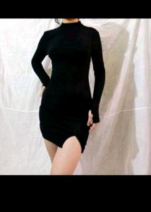Chic Black Long Sleeve Bodycon Dress