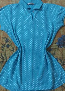 Blue Polka Dot Polo T-Shirt
