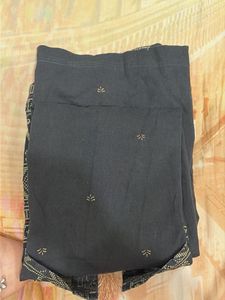 Black Kurta Set with Embroidered Jacket