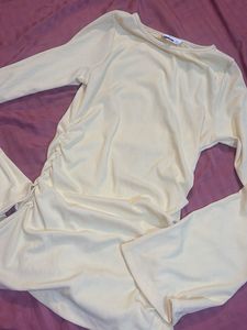 Ribbed Ruched Sleeve top