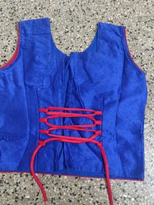 Vibrant Red &amp; Blue Embroidered Lehenga Choli