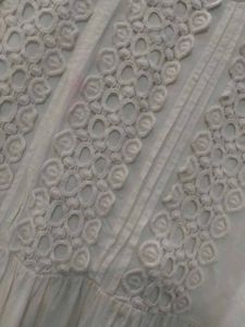 White Lace Detail Peplum Top