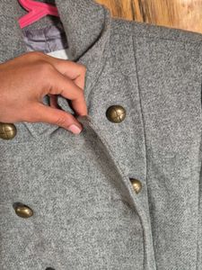 Grey Wool Blend Coat