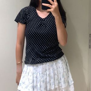 Black & White Polka Dot Top