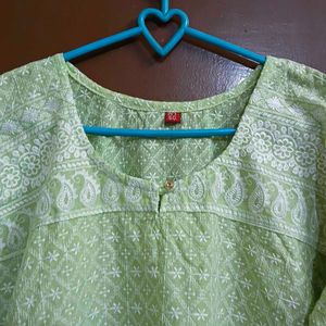 Yellow &amp; White Kurta Set with Palazzo
