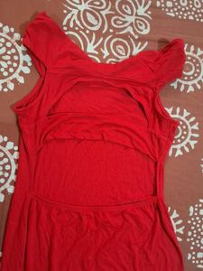 Vibrant Red Casual Dress