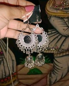 Combo pack of 4 oxidised Jhumkhas