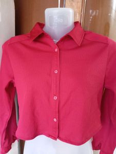 Red Crop Top Shirt