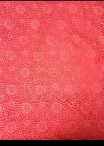 Coral Crochet Top with Rhinestone Anchor