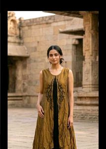 Elegant Mustard Embroidered Gown