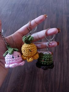 Combo Crocheted Fruity Octopus Keychains Set of 3