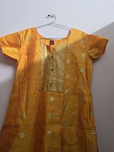 Vibrant Yellow Silk Kurta