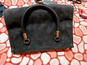 Hand Bag Wool Like Fabric