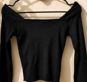 Black off-shoulder top